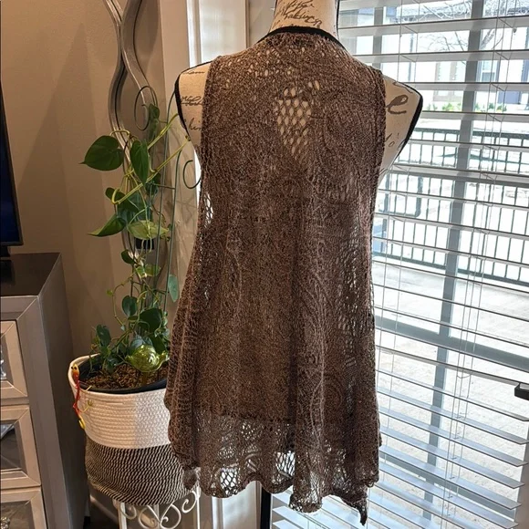 Brown Sheer Women's Top - Picture 5 of 6